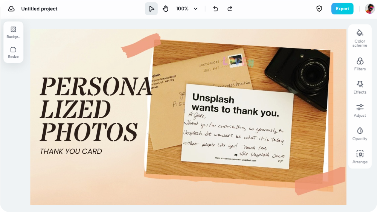 Create business thank you card